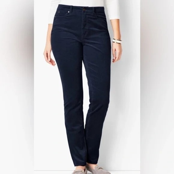 Talbots Pants - TALBOTS 10P Petite Curvy Fit Fine Wale Corduroy Pants Navy Blue Bootcut Classic
